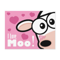 I Love Moo - Valentine's Postcard