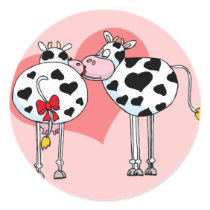 I Love Moo Valentines Stickers