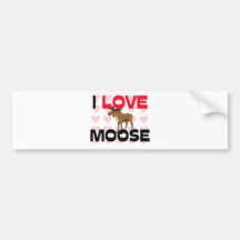 I Love Moose Bumper Stickers