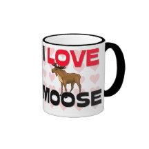 I Love Moose Coffee Mugs