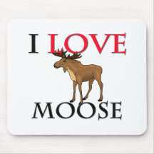 I Love Moose Mouse Mat
