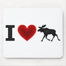 I Love Moose Mouse Pads
