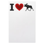 I Love Moose Customized Stationery