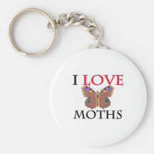 I Love Moths Key Chain
