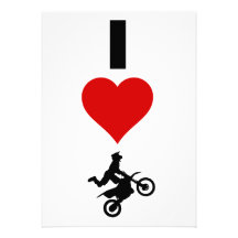 I Love Motocross (Vertical) Invitation