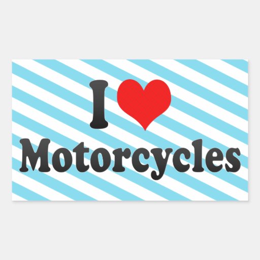I love Motorcycles Rectangle Stickers