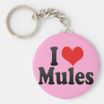I Love Mules Key Chain