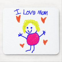 I Love Mum Mouse Mat