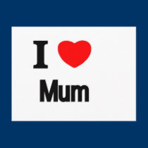 I Love Mum postcards