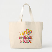I Love Mummy and Daddy Tote Bags