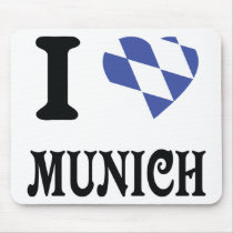 I love Munich icon Mousepads