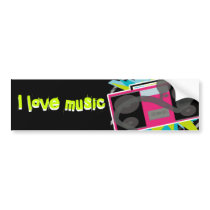 I love Music Bumper Sticker