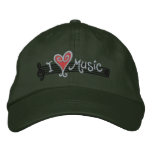 I Love Music embroidered hats