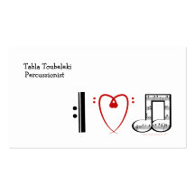 I Love Music (I heart notes) Business Card Template