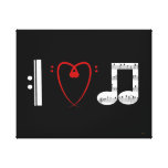 I Love Music I Heart Notes for Music Lover Gallery Wrap Canvas
