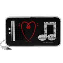 I Love Music I Heart Notes for Music Lover Portable Speaker