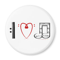 I Love Music (I heart notes) Refrigerator Magnets