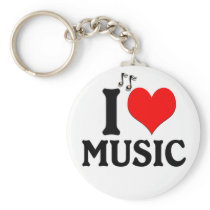 I Love Music Keychain