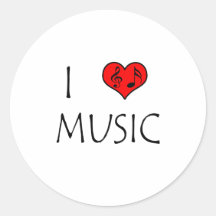 I Love Music Stickers