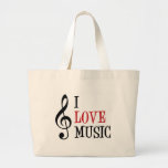 I Love Music Tote Bag