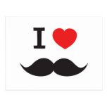 I Love Mustache Post Cards