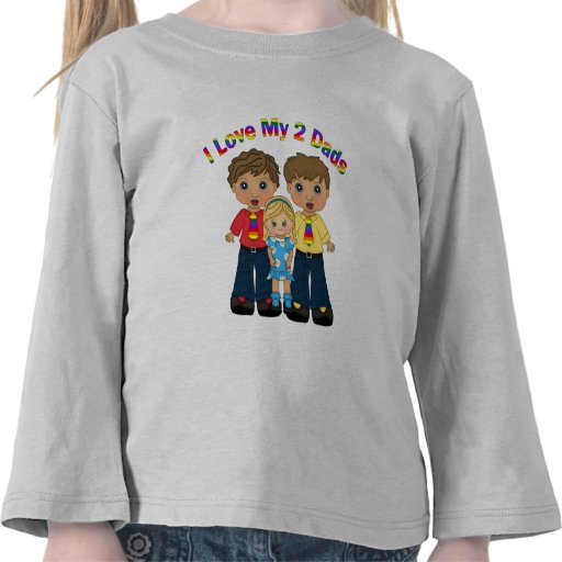 I Love My 2 Dads Gay Father's Day Tees and Gifts