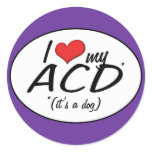 I Love My ACD (It's a Dog) stickers