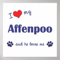 I Love My Affenpoo (Male Dog) Posters