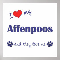 I Love My Affenpoos (Multiple Dogs) Print
