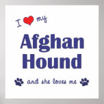 I Love My Afghan Hound (Female Dog) posters
