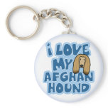 I Love My Afghan Hound Keychain