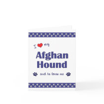 I Love My Afghan Hound (Male Dog) Greeting Cards