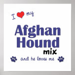I Love My Afghan Hound Mix (Male Dog) Poster posters