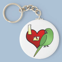 I Love my African Ringneck Parakeet keychains