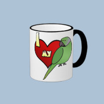 I Love my African Ringneck Parakeet mugs