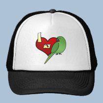 I Love my African Ringneck Parakeet hats