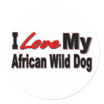 I Love My African Wild Dog Merchandise stickers