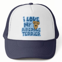 I Love My Airedale Terrier Hat