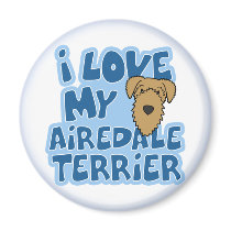 I Love My Airedale Terrier Magnet