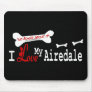 I Love My Airedale Terrier Mouse Mats