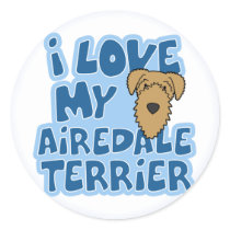 I Love My Airedale Terrier Stickers