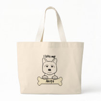 I Love My Akita Tote Bag