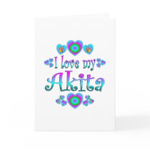I Love My Akita Greeting Card