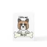 I Love My Akita Greeting Cards