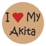 I Love My Akita Dog Gifts and Dog Lover Apparel stickers