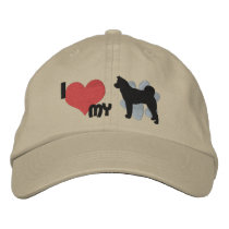 I Love my Akita Embroidered Hat