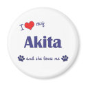 I Love My Akita (Female Dog) magnets