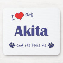 I Love My Akita (Female Dog) Mousepad