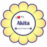I Love My Akita (Female Dog) Photo Cut Out