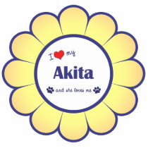 I Love My Akita (Female Dog) Photo Cut Out